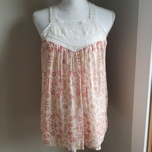 Joie sleeveless crochet top
